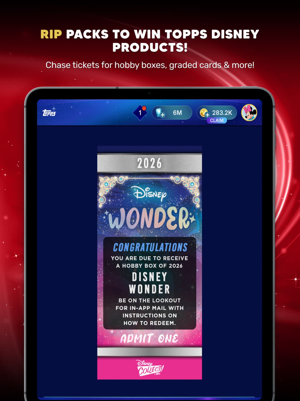 An in-app Disney Collect! challenge