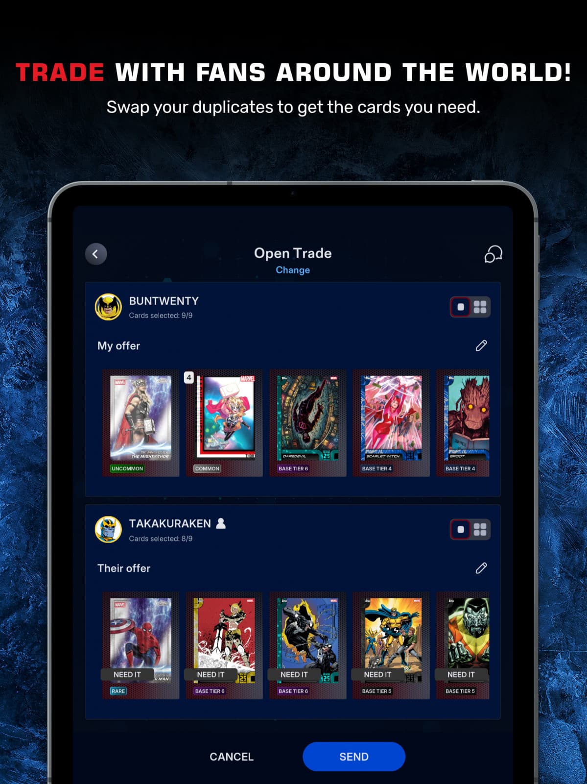 Marvel Collect! trade screen
