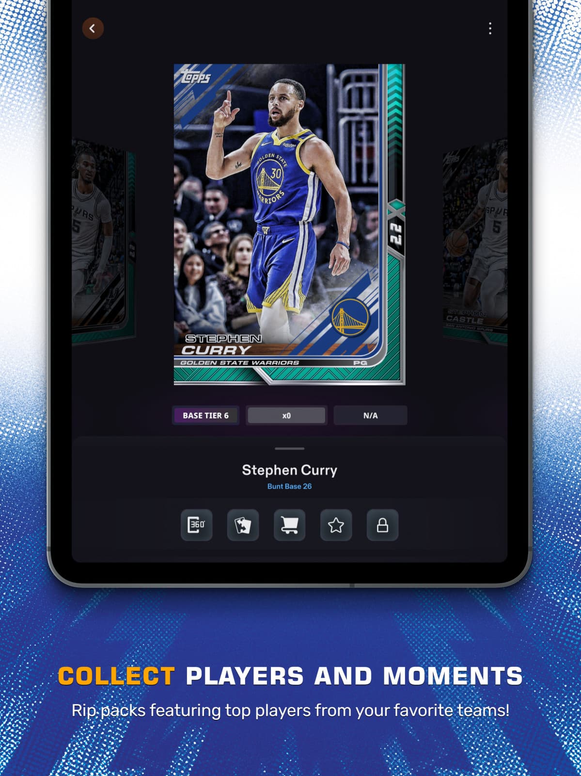 NBA Collect player collection screen